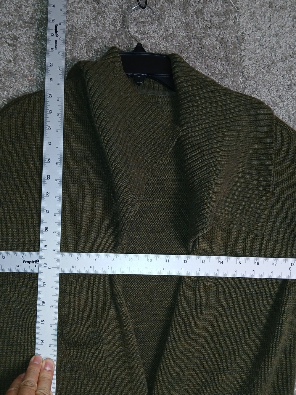Hurley Cardigan Mojave Olive Green Shawl-Collar Knit Cardigan for Women Medium - Picture 8 of 12